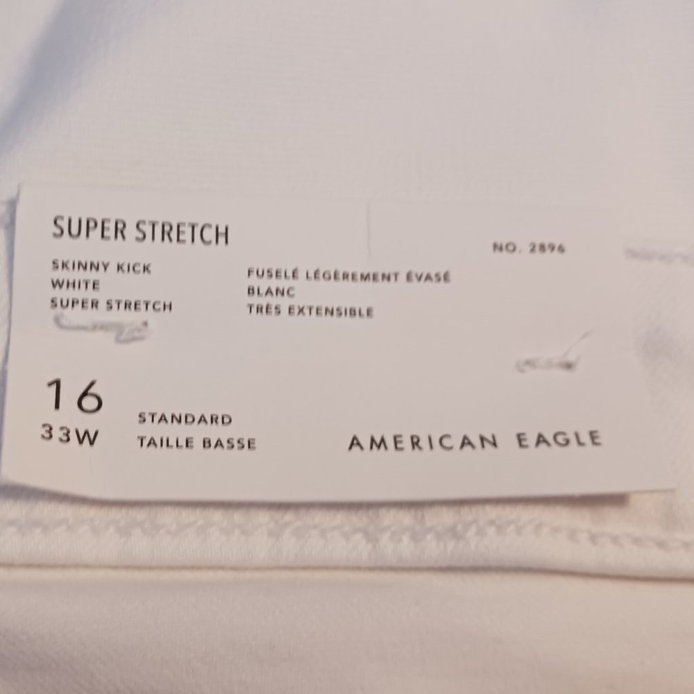 American Eagle Super Stretch Low Rise Skinny Kick Boot Jeans Size 16